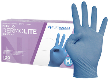 GUANTES NITRILO S/POLVO AZUL DERMOLITE T.L 3.5gr (10) CUA