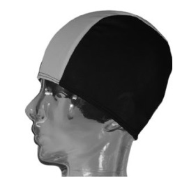 GORRO PISCINA POLYESTER GEL NEGRO-BLANCO GEL