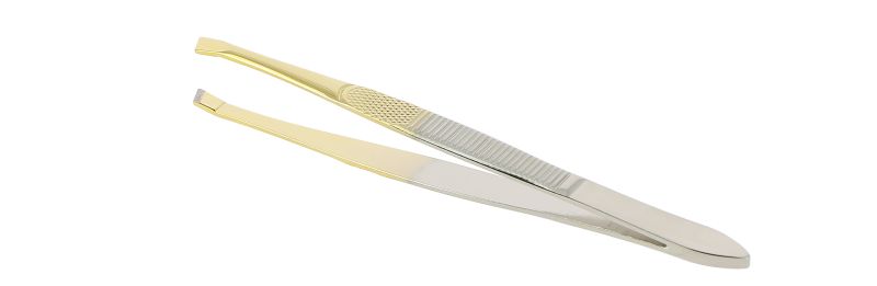 PINZA DEPILAR CANGREJO DORADA 9,5cm SIN