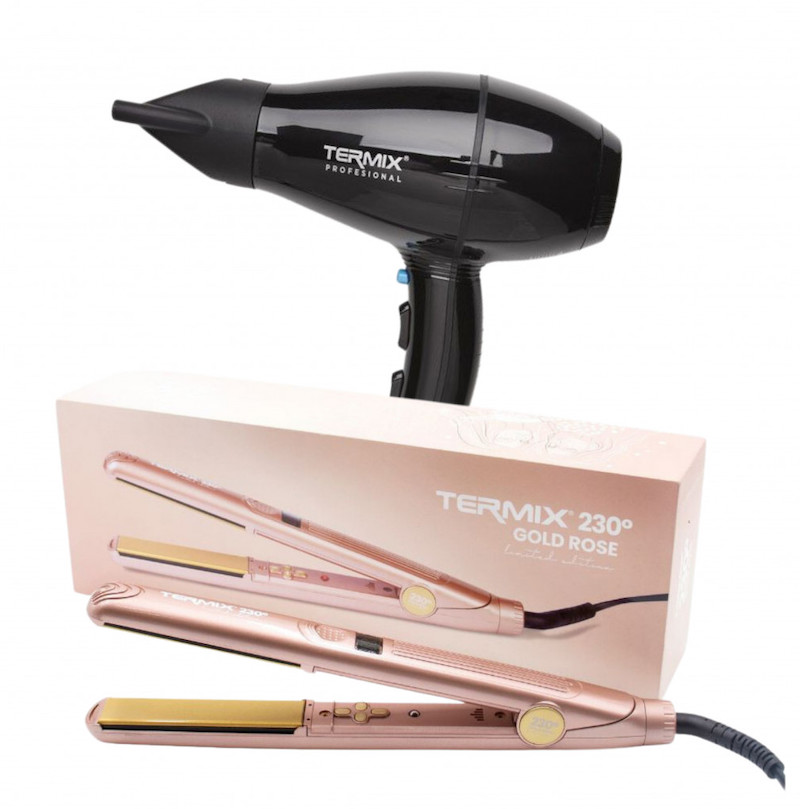 PACK TERMIX GOLD ROSE PLANCHA PROFESIONAL 230 + SECADOR COMPACT