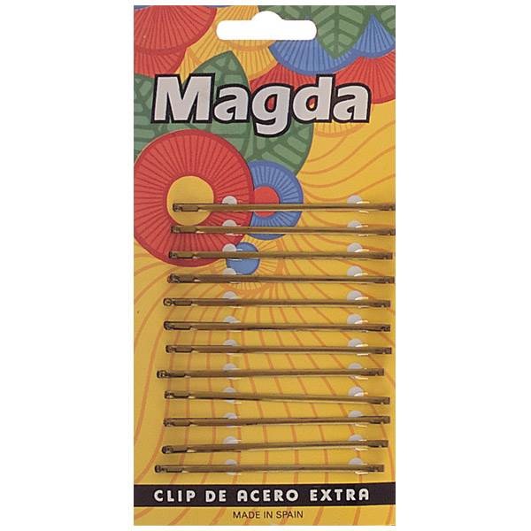 CLIP MAGDA BRONZE RECTE+BOL 6,5cm 12u 1107 (24) FA