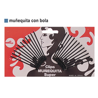 CLIP MUÑEQUITA REC.BOLA (YO-YO) NEGRE 5cm 24u(30)