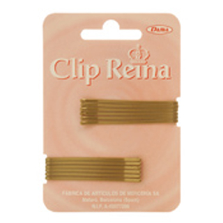 CLIP REINA RECTO CON BOLITA BRONCE 50mm 12u FA