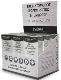 [EXP.BSR] EXPOSITOR MASNAILS TOP COAT BRILLO SECADO RAPIDO 12un