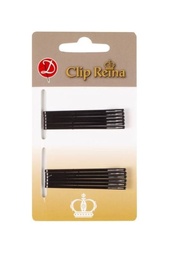 [1106FC7473370NE] CLIP REINA NEGRE RECTE AMB BOLA 5cm 12u (24) FA